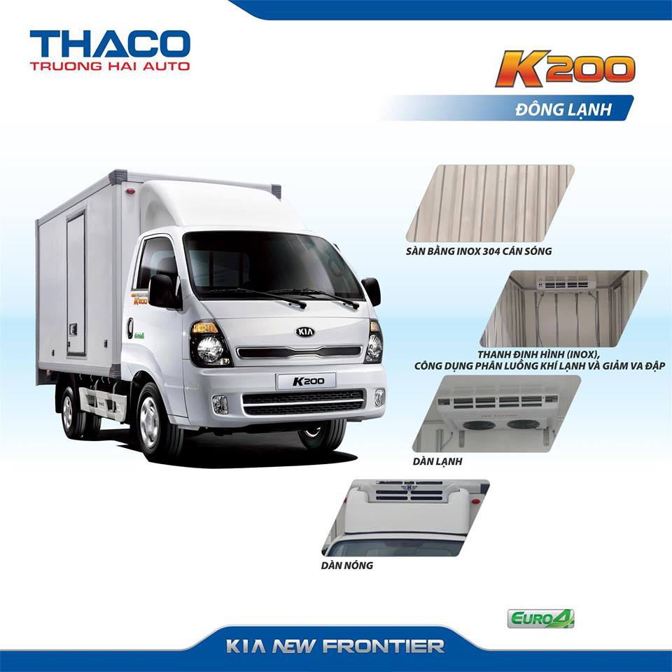 Xe tải Kia K200 đông lạnh của Thaco Bắc Ninh Xe tải Kia K200 đông lạnh của Thaco Bắc Ninh