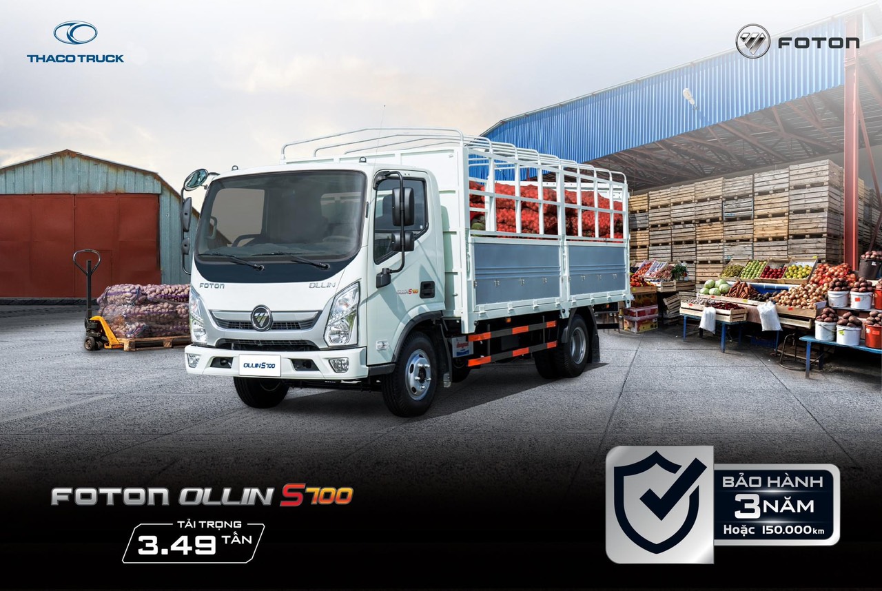 Xe tải Ollin S700 Mui bạt của Thaco Bắc Ninh