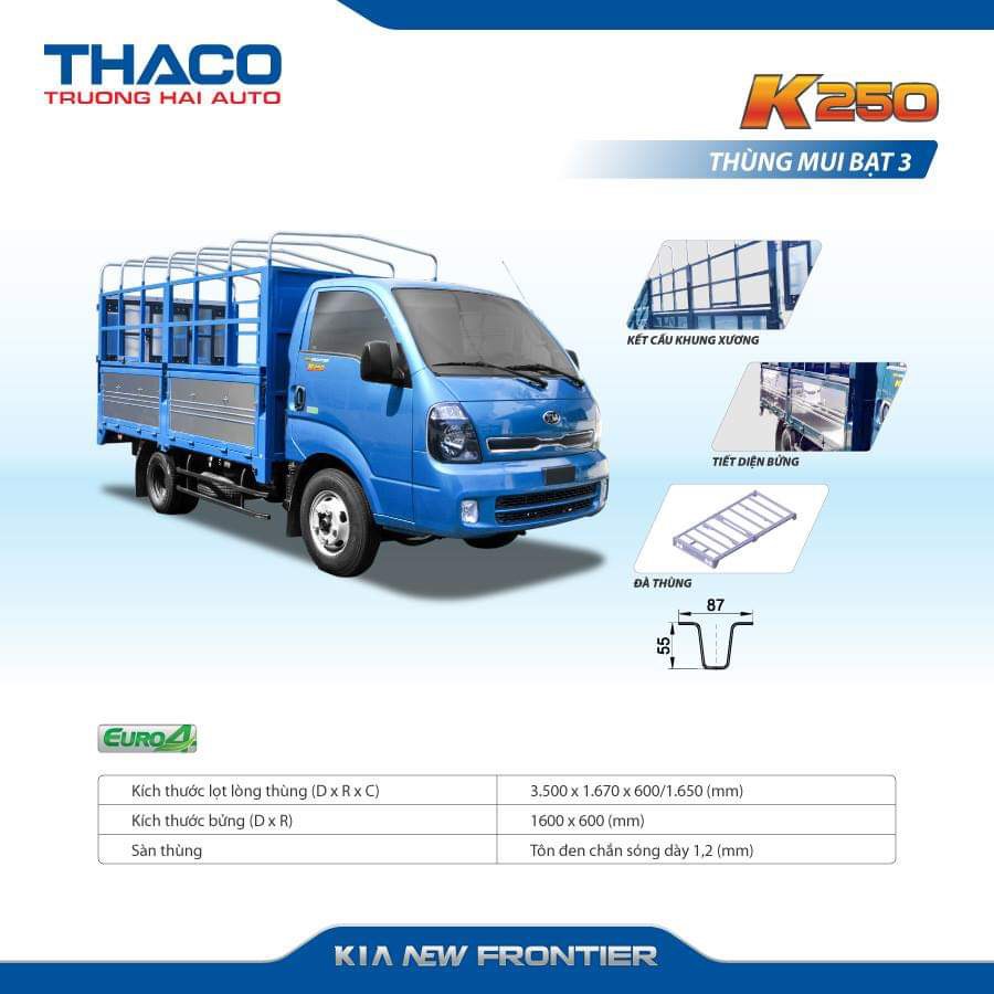 Ảnh xe K250 mui bạt của Thaco Bắc Ninh Ảnh xe K250 mui bạt của Thaco Bắc Ninh