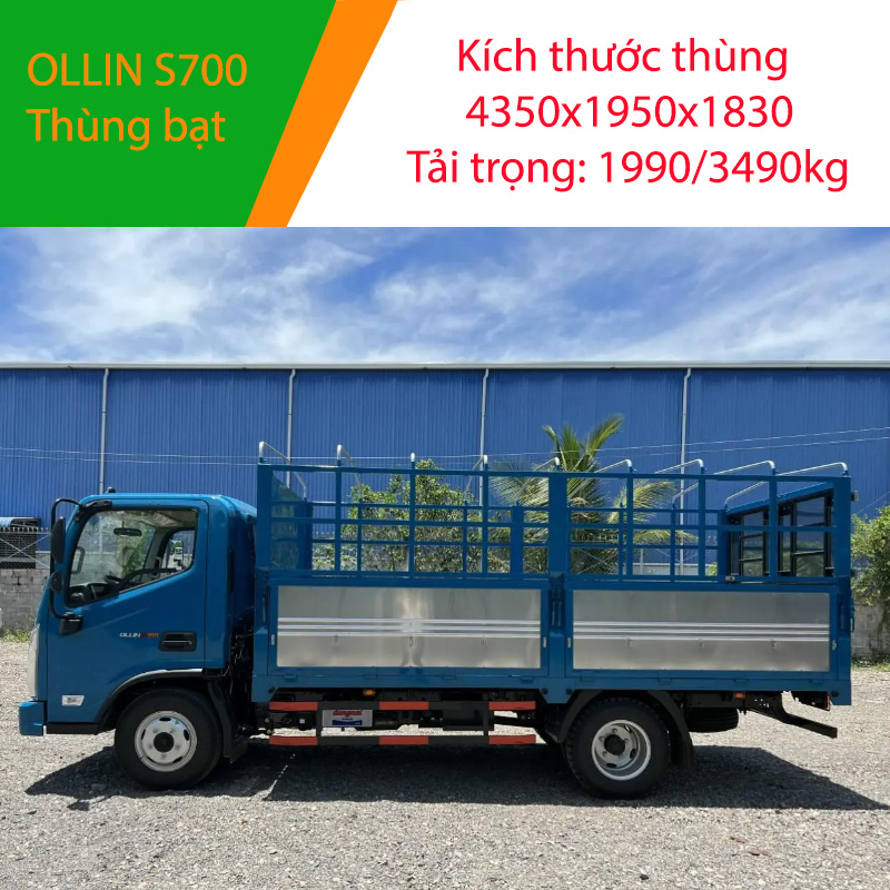 Ảnh xe Ollin S700 thùng bạt màu xanh của Thaco Bắc Ninh Ảnh xe Ollin S700 thùng bạt màu xanh của Thaco Bắc Ninh