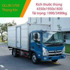 Ảnh xe Ollin S700 thùng kín màu xanh của Thaco Bắc Ninh