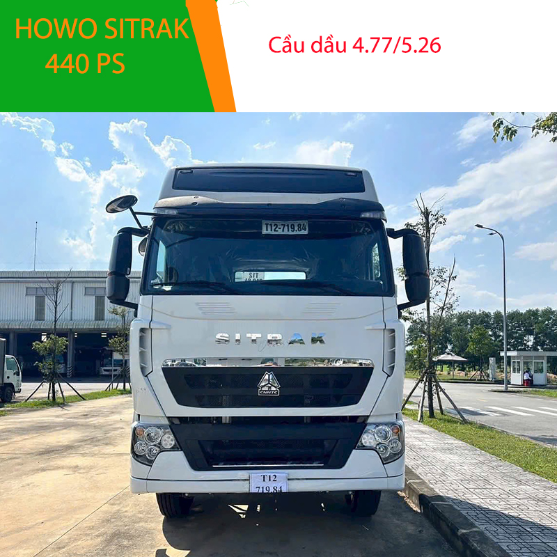 Ảnh đầu kéo Howo Sitrack T7H màu TRẮNG cầu DẦU tại Thaco Bắc ninh