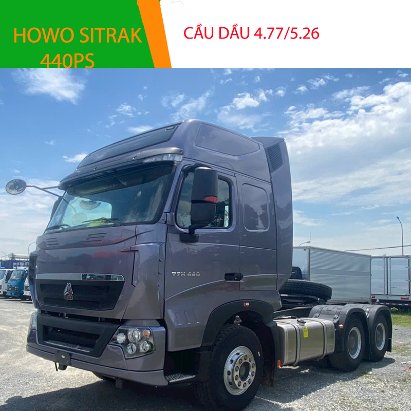 Ảnh đầu kéo Howo Sitrack T7H màu Xám cầu DẦU ở Thaco Bắc ninh