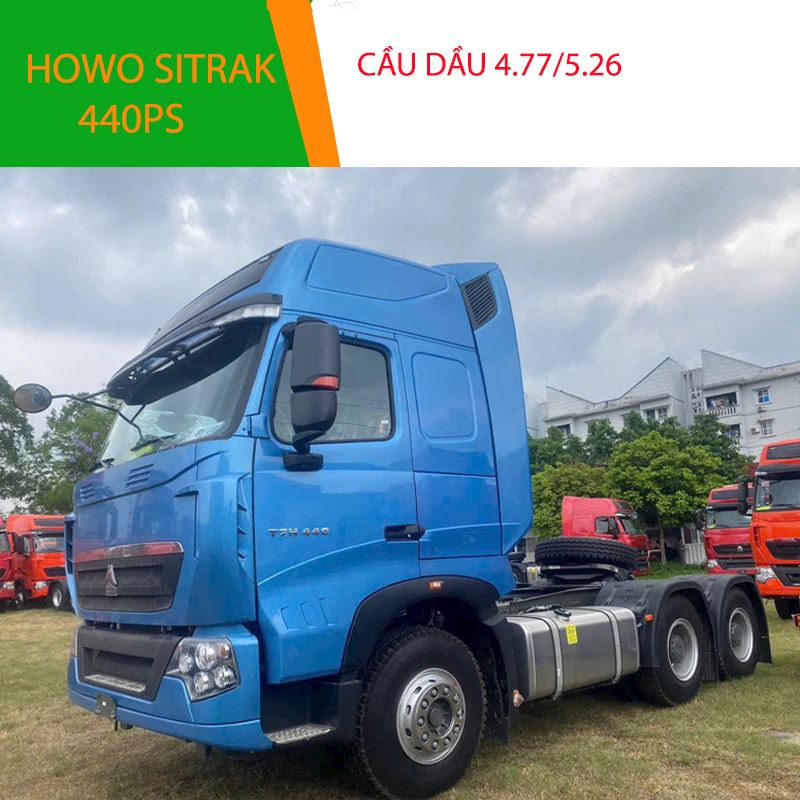Ảnh đầu kéo Howo Sitrack T7H màu Xanh cầu dầu tại Thaco Bắc ninh