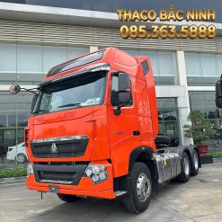 Ảnh đầu kéo Howo Sitrack T7H màu cam tại Thaco Bắc ninh