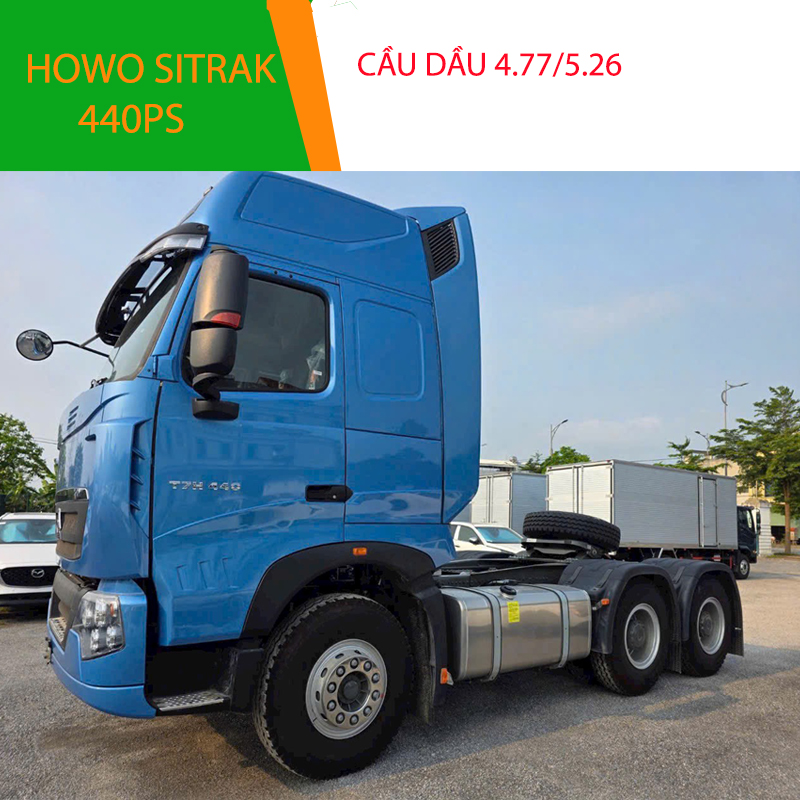 Ảnh đầu kéo Howo Sitrack T7H màu xang cầu dầu ở Thaco Bắc ninh
