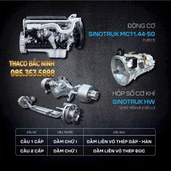 Ảnh động cơ của đầu kéo Howo Sitruck T7H của Thaco Bắc Ninh