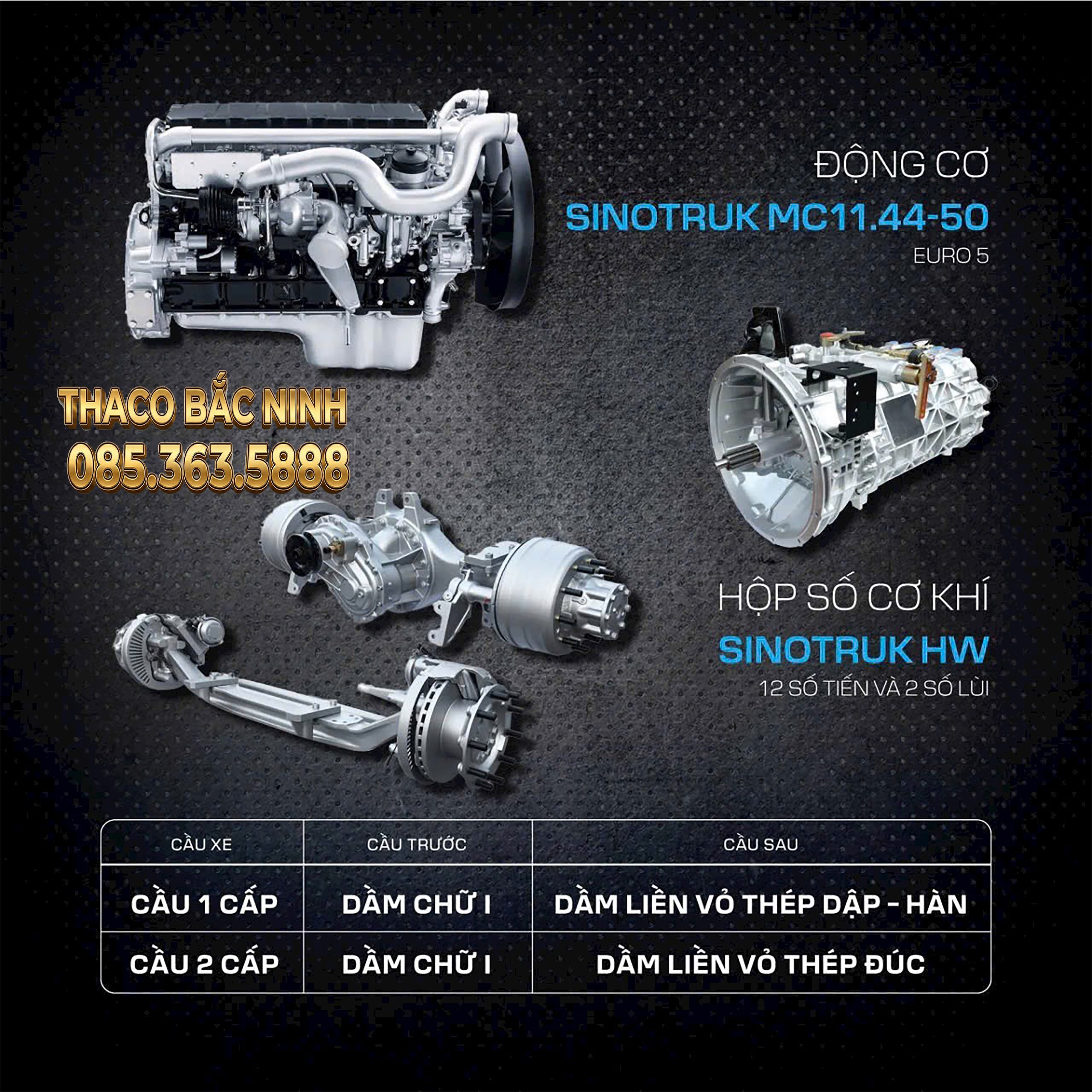 Ảnh động cơ của đầu kéo Howo Sitruck T7H của Thaco Bắc Ninh Ảnh động cơ của đầu kéo Howo Sitruck T7H của Thaco Bắc Ninh